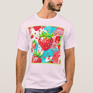 Camiseta Patrón de salpicadura de fresa