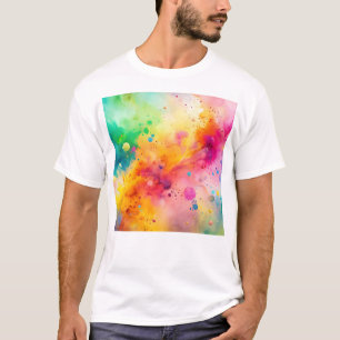 Camiseta Patrón de salpicaduras de acuarela abstracta vibra
