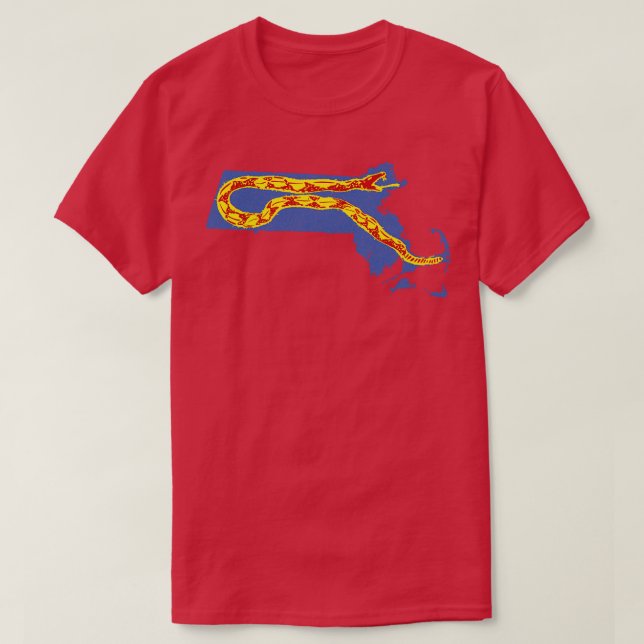Camiseta Patrón de serpiente Gadsden de Massachusetts (Diseño del anverso)