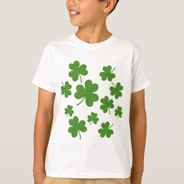 Camiseta Patrón de Shamrock Clover del Día de San Patricio (Anverso)