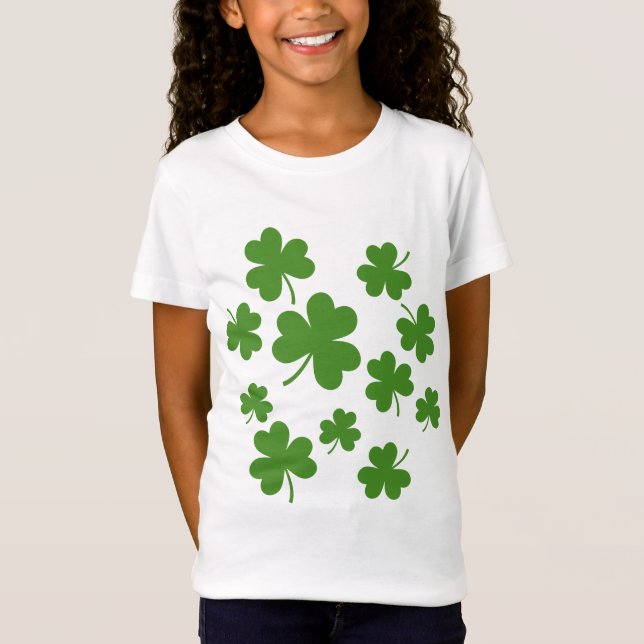 Camiseta Patrón de Shamrock Clover del Día de San Patricio (Anverso)