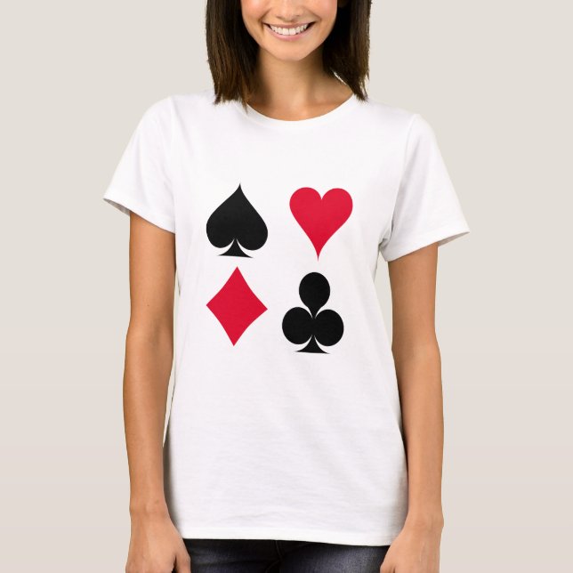 Camiseta Patrón de símbolos de cartas de reproducción (Anverso)