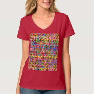 Camiseta patrón de símbolos de paz multicolor