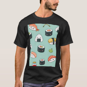Camiseta Patrón de Sushi Kawaii