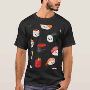 Camiseta Patrón de Sushi Kawaii