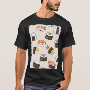 Camiseta Patrón de Sushi Kawaii