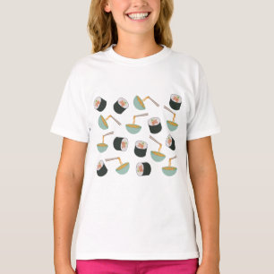 Camiseta Patrón de sushi y fideos