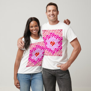 Camiseta Patrón de tangrama cardíaco
