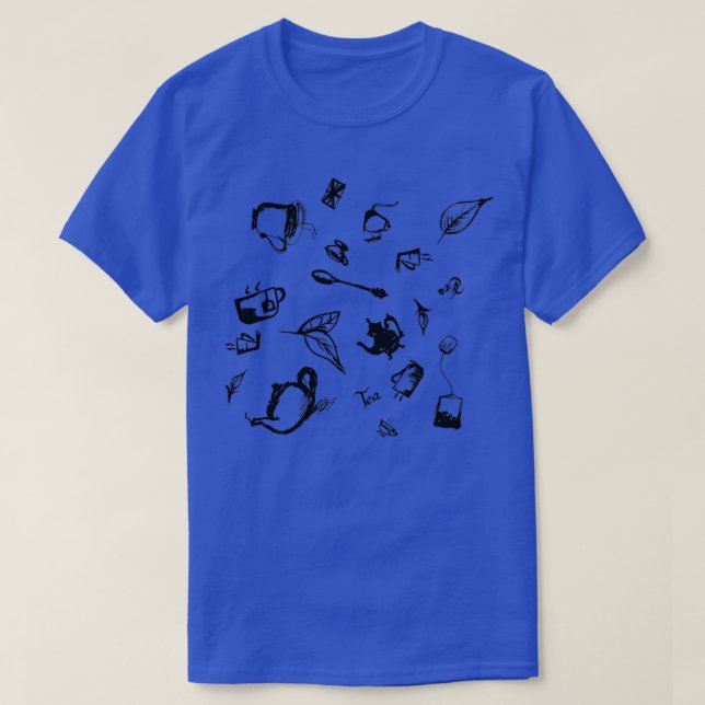 Camiseta Patrón de té de BnW (Diseño del anverso)