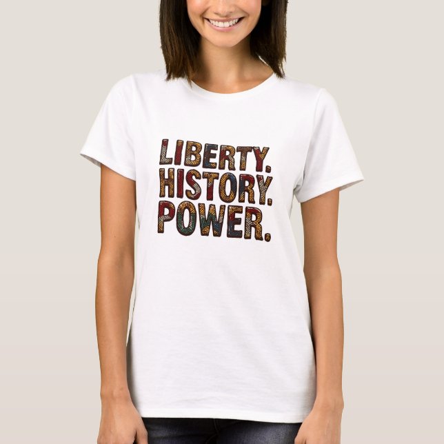 Camiseta Patrón de tela africana del 10 de junio "Libertad. (Anverso)