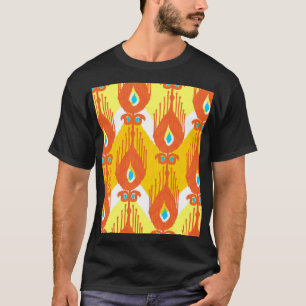 Camiseta Patrón de tela de Ikat: Diseño de cosecha étnica.