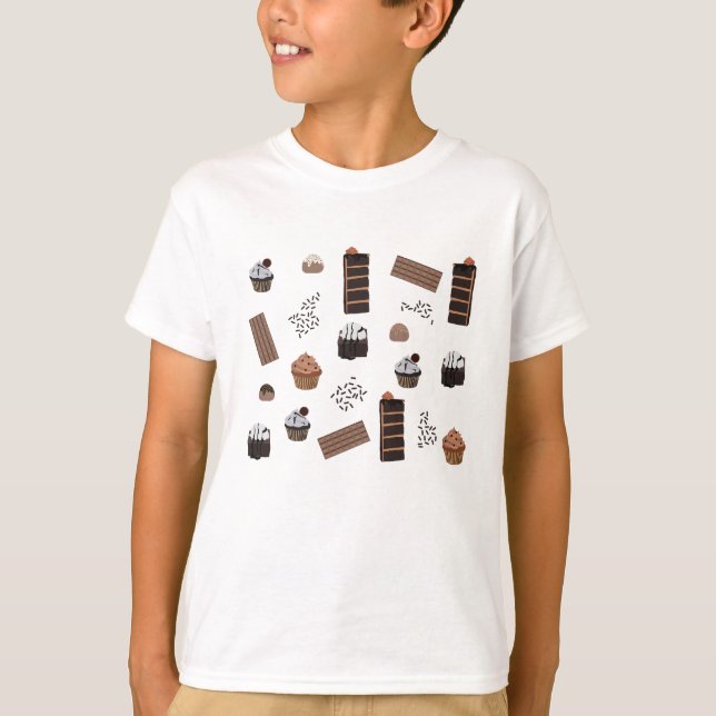Camiseta Patrón de tema del chocolate (Anverso)