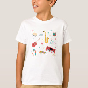 Camiseta Patrón de tema musical de instrumentos musicales