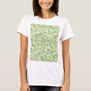 Camiseta Patrón de terrazo de mosaico empedrado verde pálid