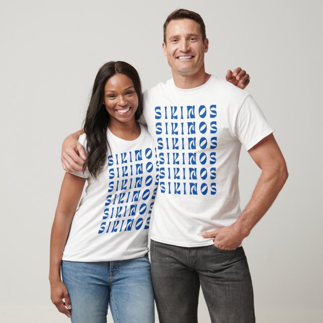 Camiseta Patrón de texto azul SIKINOS (Unisexo)