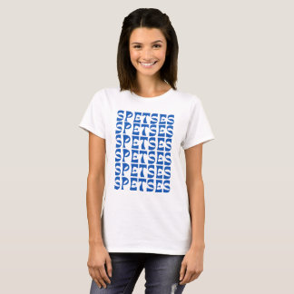 Camiseta Patrón de texto azul SPETSES