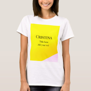 Camiseta Patrón de texto de título de nombre abstracto rosa