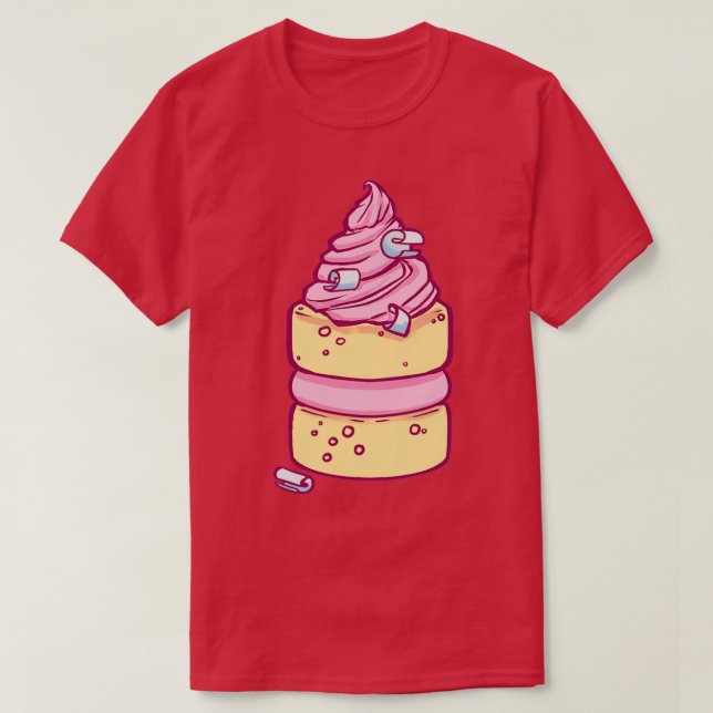 Camiseta Patrón de tiempo de té rosado (Diseño del anverso)