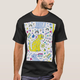Camiseta Patrón de tigre infantil y arcoiris