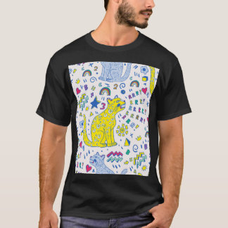 Camiseta Patrón de tigre infantil y arcoiris