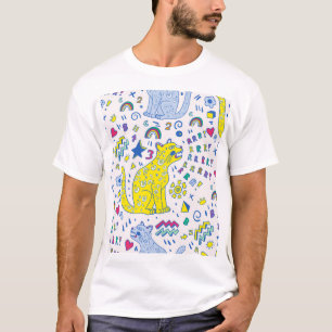 Camiseta Patrón de tigre infantil y arcoiris