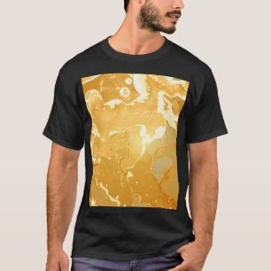 Camiseta Patrón de tinta de mármol amarillo dorado