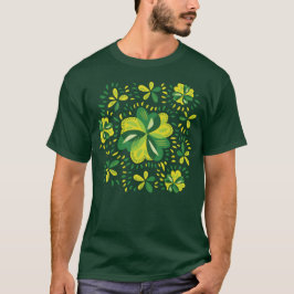 Camiseta Patrón de trapo de tres hojas Shamrock único