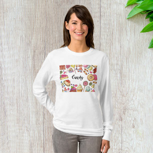 Camiseta Patrón de tratamientos dulces para golosinas y pos