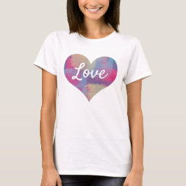 Camiseta Patrón de trazo Pastel de forma de corazón de text