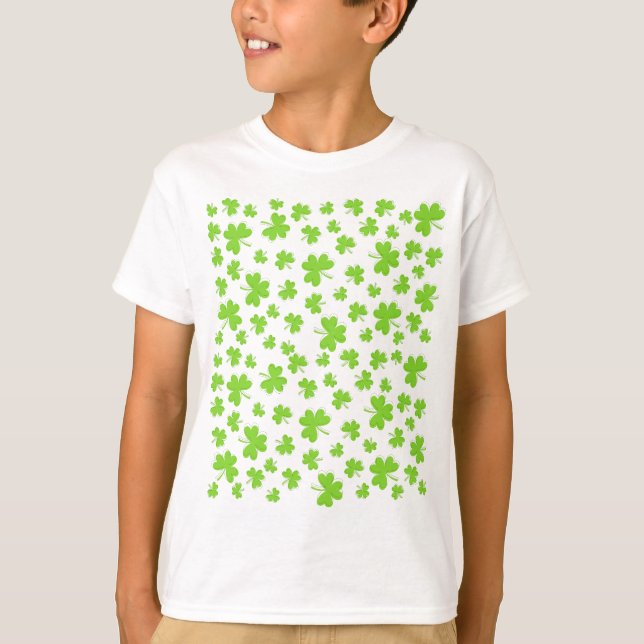 Camiseta patrón de trébol Afortunado pequeño (Anverso)