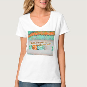 Camiseta Patrón de triángulo colorido único y citas