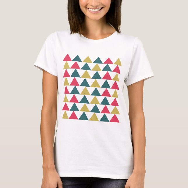 Camiseta Patrón de triángulo geométrico colorido triángulo (Anverso)