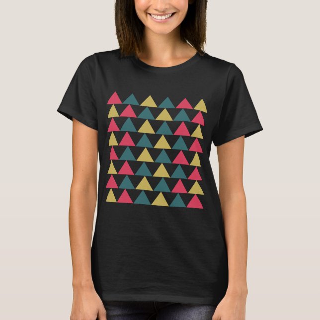 Camiseta Patrón de triángulo geométrico colorido triángulo (Anverso)
