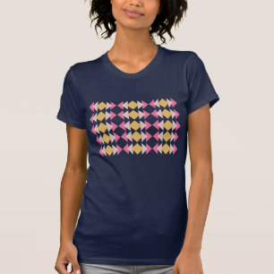Camiseta Patrón de triángulo geométrico moderno en rosa y o