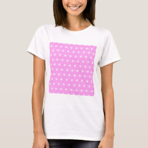 Camiseta Patrón de triángulos estilo Art Deco rosa femenino
