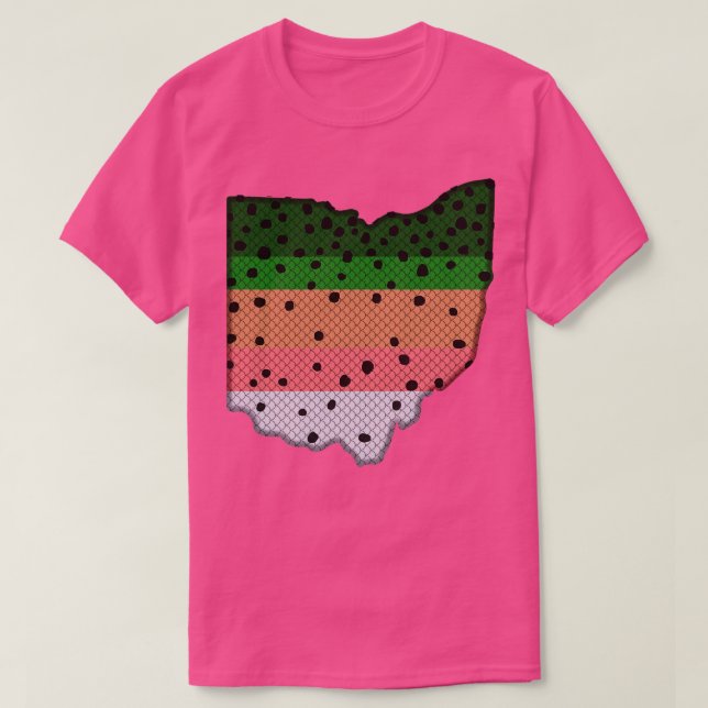 Camiseta Patrón de trucha arco iris de pesca de trucha Mapa (Diseño del anverso)