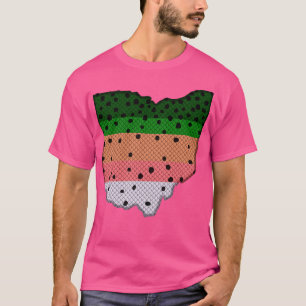 Camiseta Patrón de trucha arco iris de pesca de trucha Mapa
