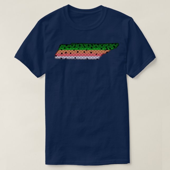 Camiseta Patrón de trucha arco iris de pesca de trucha Tenn (Diseño del anverso)