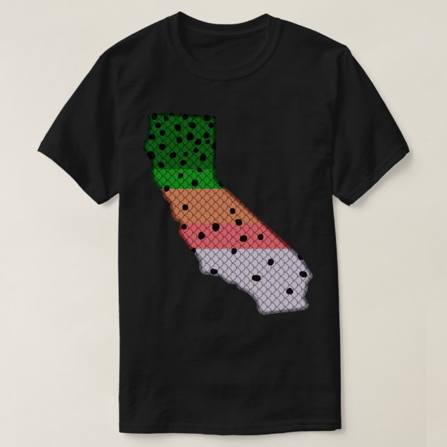 Camiseta Patrón de trucha arcoiris de pesca de trucha en Ca (Diseño del anverso)