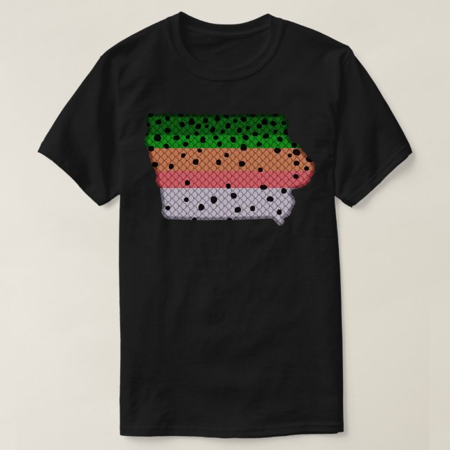 Camiseta Patrón de trucha arcoiris de pesca de trucha Mapa  (Diseño del anverso)