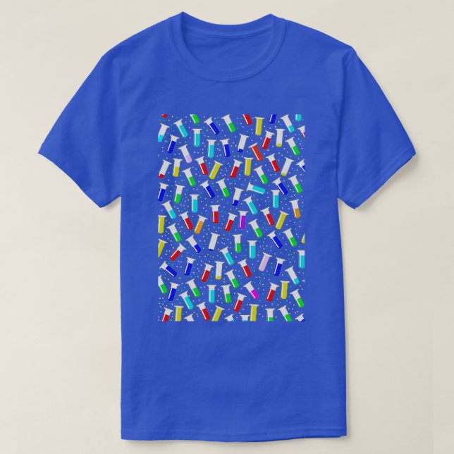 Camiseta Patrón de tubos de ensayo de ciencia (Diseño del anverso)