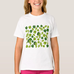 Camiseta Patrón de uvas y hojas de uva
