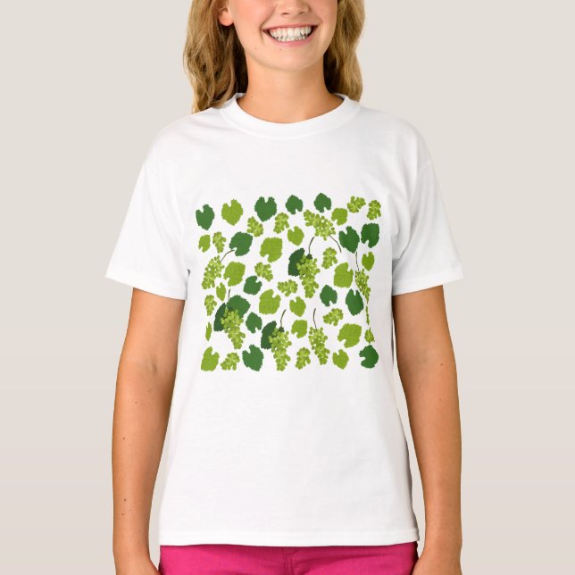 Camiseta Patrón de uvas y hojas de uva (Anverso)