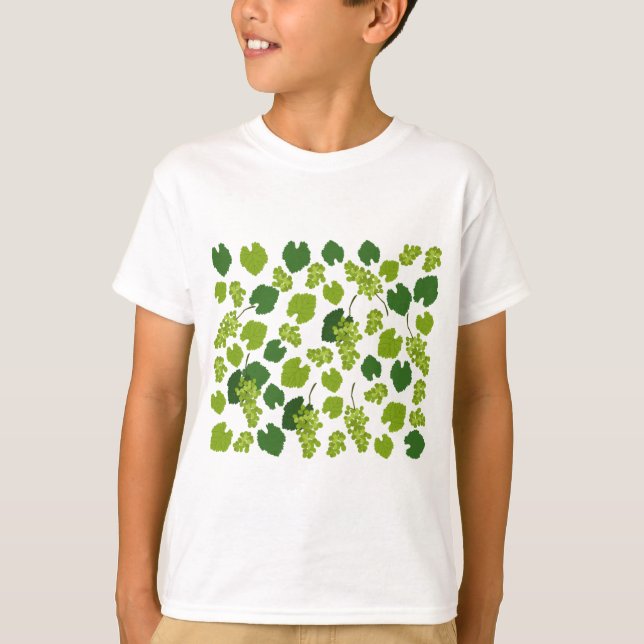 Camiseta Patrón de uvas y hojas de uva (Anverso)