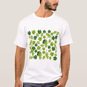 Camiseta Patrón de uvas y hojas de uva