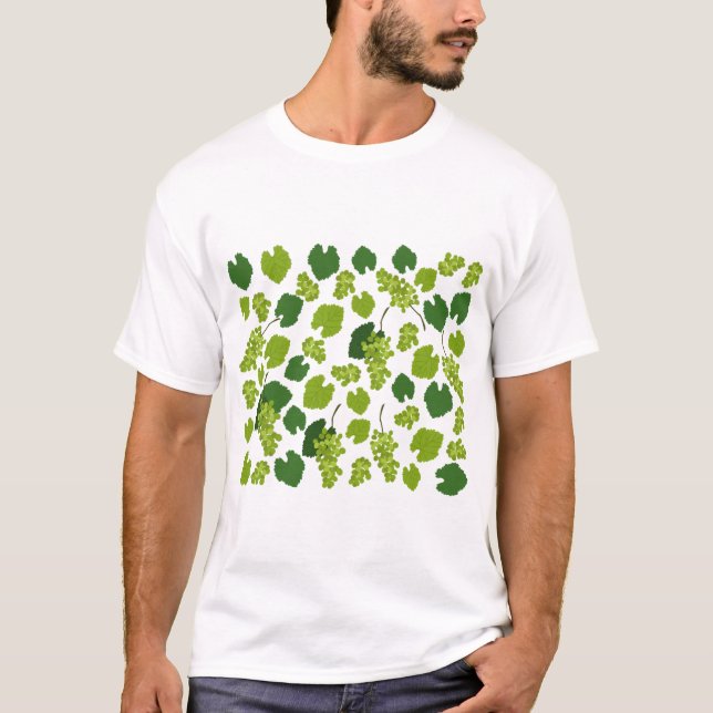Camiseta Patrón de uvas y hojas de uva (Anverso)