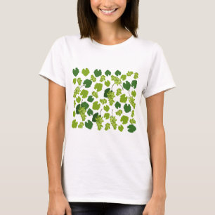 Camiseta Patrón de uvas y hojas de uva