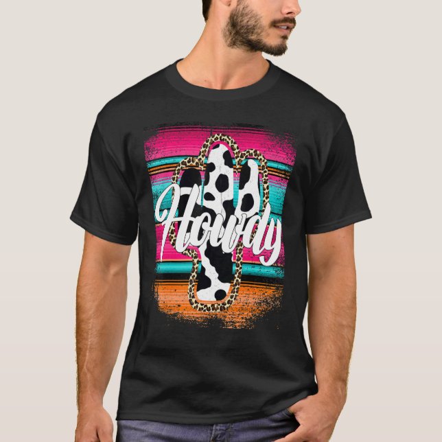 Camiseta Patrón de vaca de HOWDY Cactus Cactus Leopard pr (Anverso)
