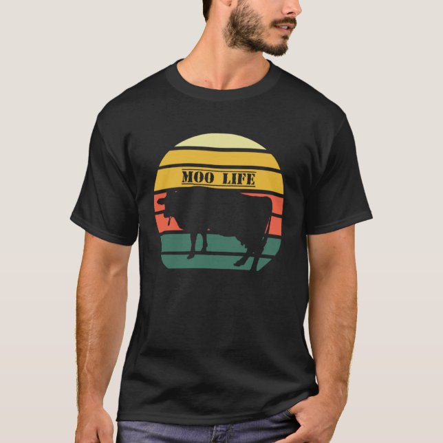 Camiseta Patrón de vaca de la vida de Farming Moo (Anverso)