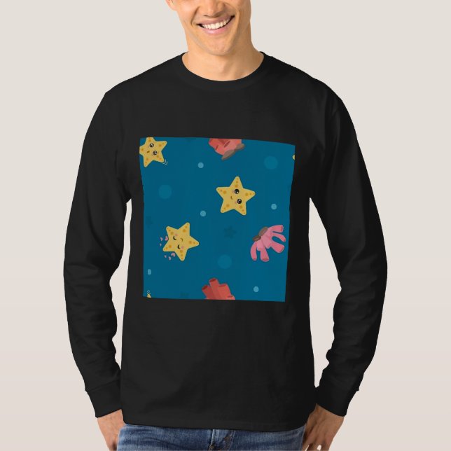 Camiseta Patrón de vectores de tubo de pesca (Anverso)